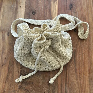 The Sak Neutral Cream Tan Crochet Shoulder Bag Purse